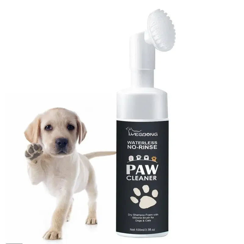 100mlPaw Cleaner Foam Dog Claw Cleaner Cat Paw Cleaner Waterless Pet Shampoo with Dog Brush for Rinse-free Cat Paw Deep Cleanser Quake Default Title