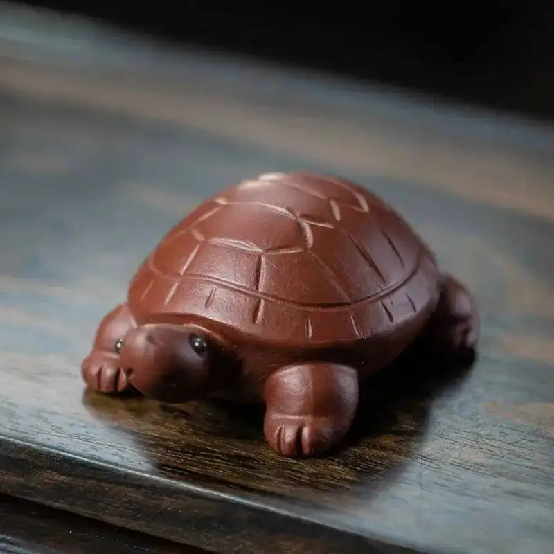 Zisha Tea Pet Turtle Small Turtle Culpture Tea Ornament Craft Accessories Quake