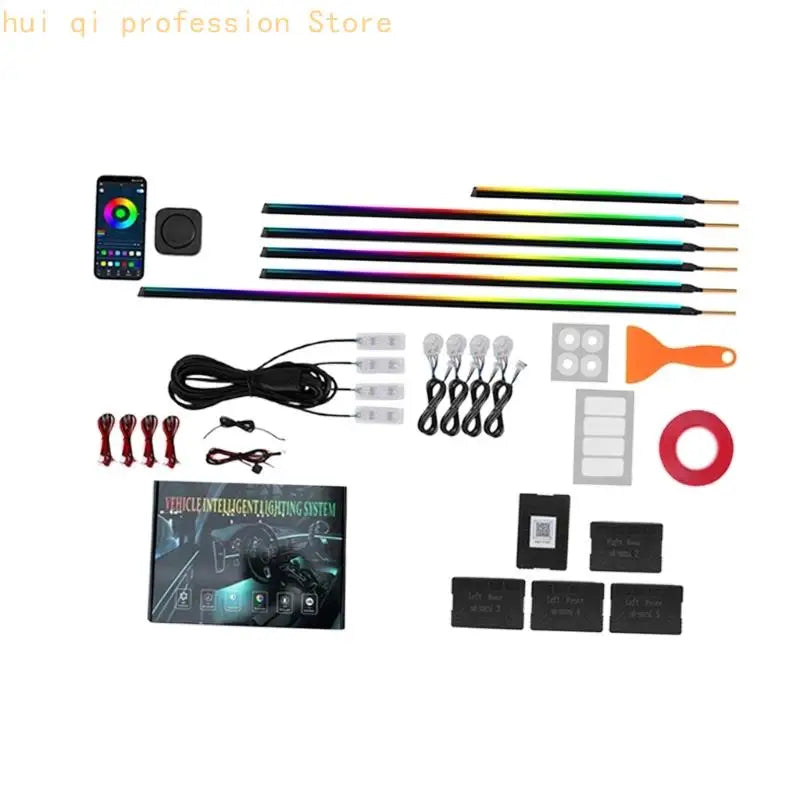 Car Interior Light with Phone and Button Control, 12V Cabin Lighting for Dashboard, Doors and Footwells Trim H8WE Quake