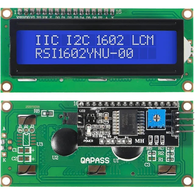 LCD1602 Screen with Backlight LCD Display Module Board 2 X 16 Characters 1602 5V for Ar-duino Duemilanove Robot 1602A UNO R3 MEG Quake blue with ii2c