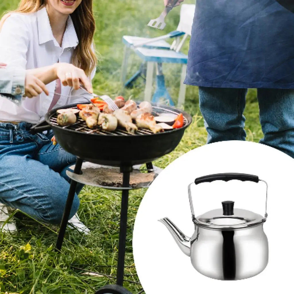 Large Capacity Stainless Steel Water Kettle Portable Tea Pot for Travel Picnic Gas Electric Stove Cookware Quake