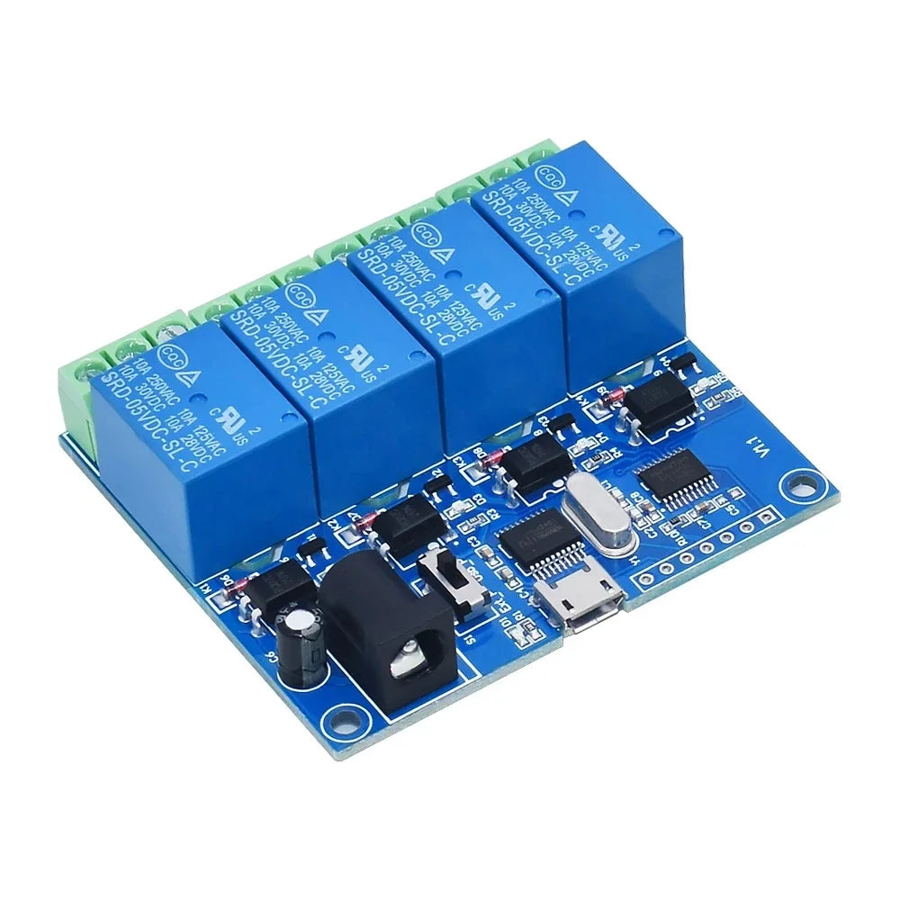 USB Relay Module CH340 USB Intelligent Control Switch 10A 250VAC 30VDC Over-Currentelay LCUS-1/LCUS-2 /LCUS-4/LCUS-8 Smart Home Quake
