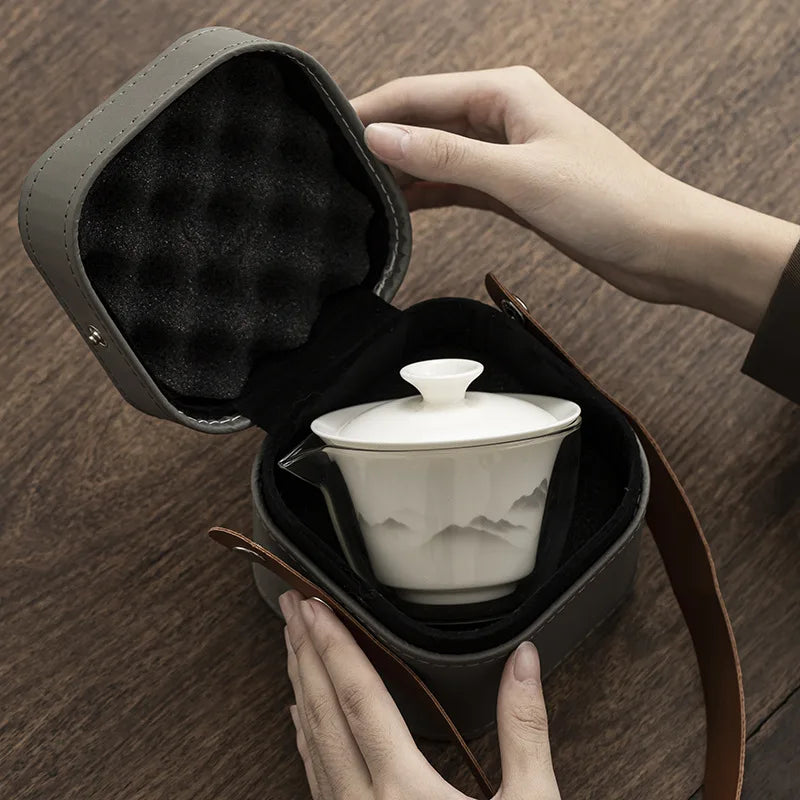 Travel Tea Set Outdoor Portable Tea Set Conference Event Souvenirs Gift for Customers As Souvenirs Quake