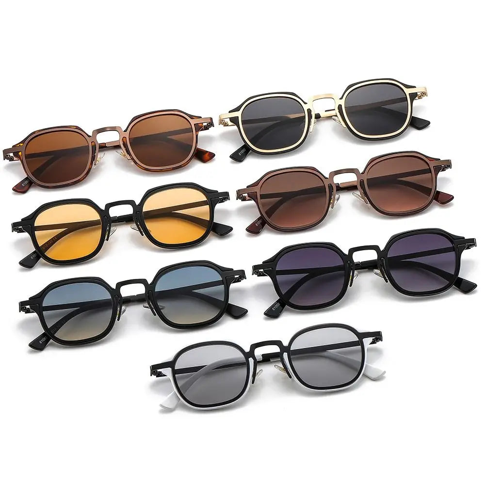 Retro Metal Frame Small Square Sunglasses UV400 Protection Y2K Punk Shades Eyewear for Women & Men Quake