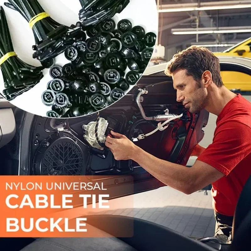 Universal Nylon Cable Tie Buckle Auto Fastener Screw Replacement Clip Car Fender Trunk Engine Guard Panel Wire Management Secure Quake