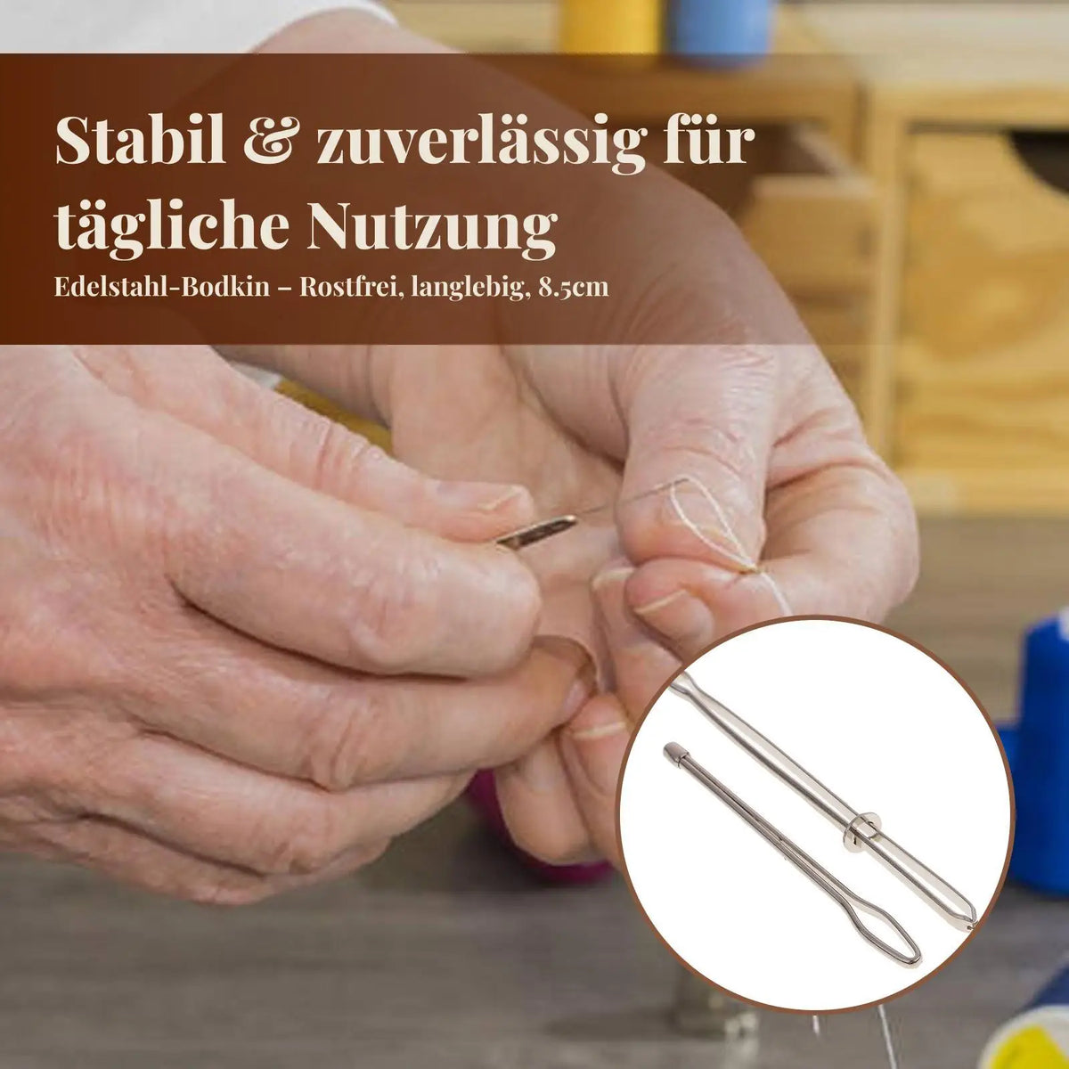 Aluminium Alloy Tapestry Bent Large Eye Darning Knitting Needle Set for Embroidery and Hand Sewing Quake