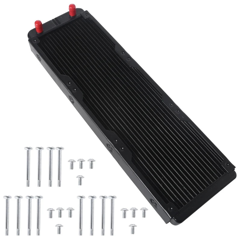 K1KF 360mm 18 Tube Computer Water Cooling Radiator G1/4 Female Thread Heat Dissipation for Computer PC CPU Water Cool System Quake 360mm Straight mouth Aluminum