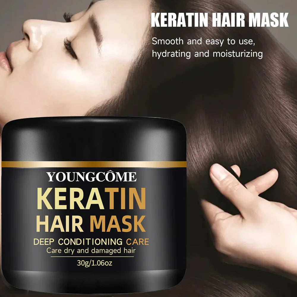 Natural Formula Keratin Hair Mask Repair Damage Dry Split Hair Nourishing Moisturizing Treatment Shiny Deep Hair Care Mask Quake