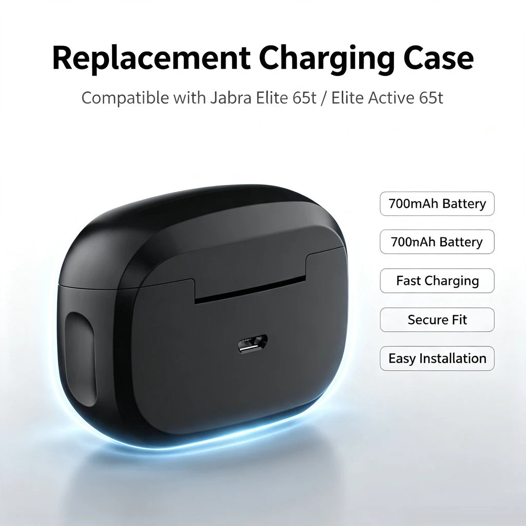 Charging Case Replacement For Jabra Elite 85t Bluetooth Earbuds, Wireless & Type-C Charging, 700mAh Battery Charger Box Quake