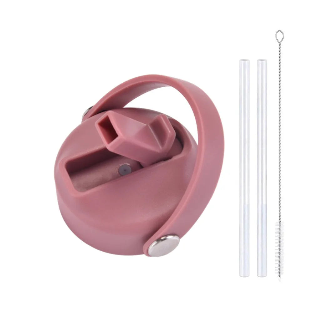PP Plastic Cup Lid Splash Spill Proof With Big Handle Vacuum Bottle Replacement Lid Wide Mouth Bottle Cover Quake 2