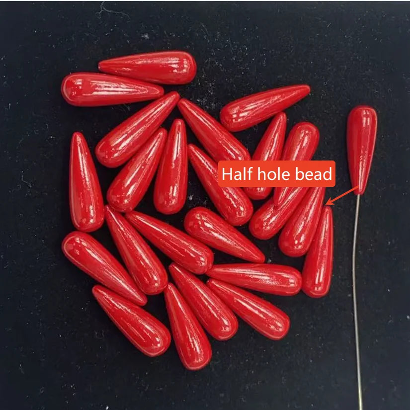 5Pcs DIY Loose Shell Beads Shell Powder Drop Half Hole Beads 8x26mm For Jewelry Making DIY Necklace Bracelet Earrings Accessory Quake