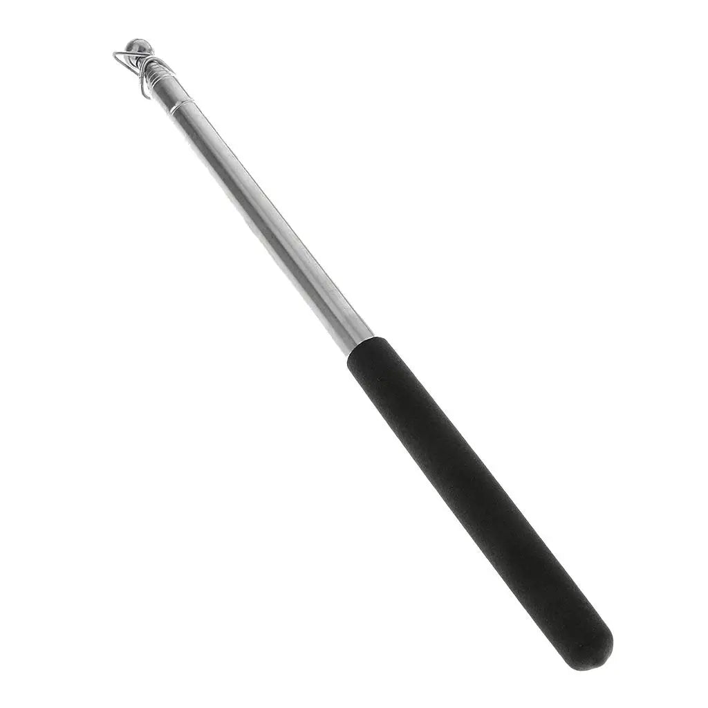 Handheld Flag Pole Retractable Telescopic Extendable Windsock Stick Rubber Grip for Festival Crowd Quake Black16M