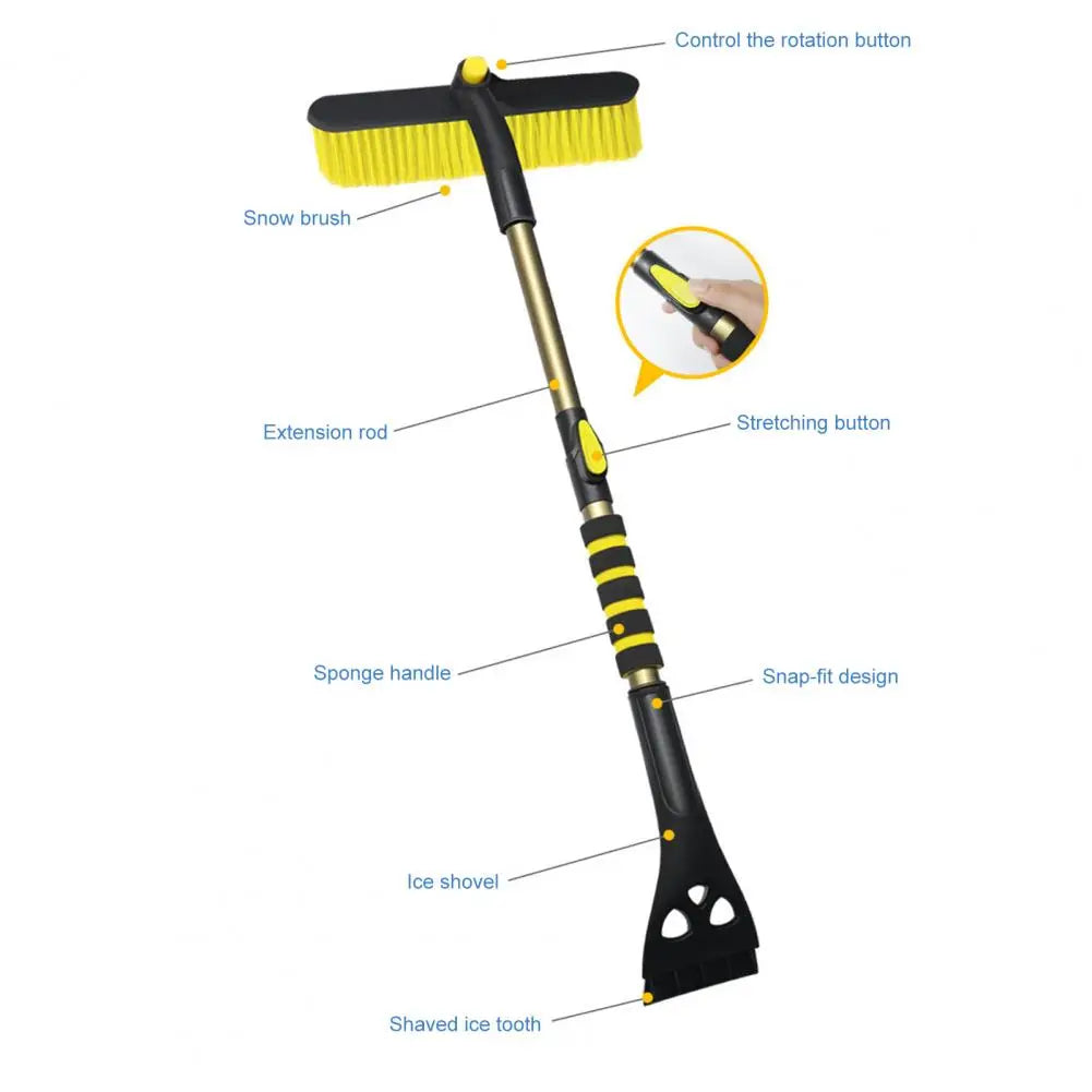 Snow Removal Tool Extendable Car Snow Brush Ice Scraper Heavy-duty Shovel with Eva Grip for Windshield Snow Removal Winter Auto Quake