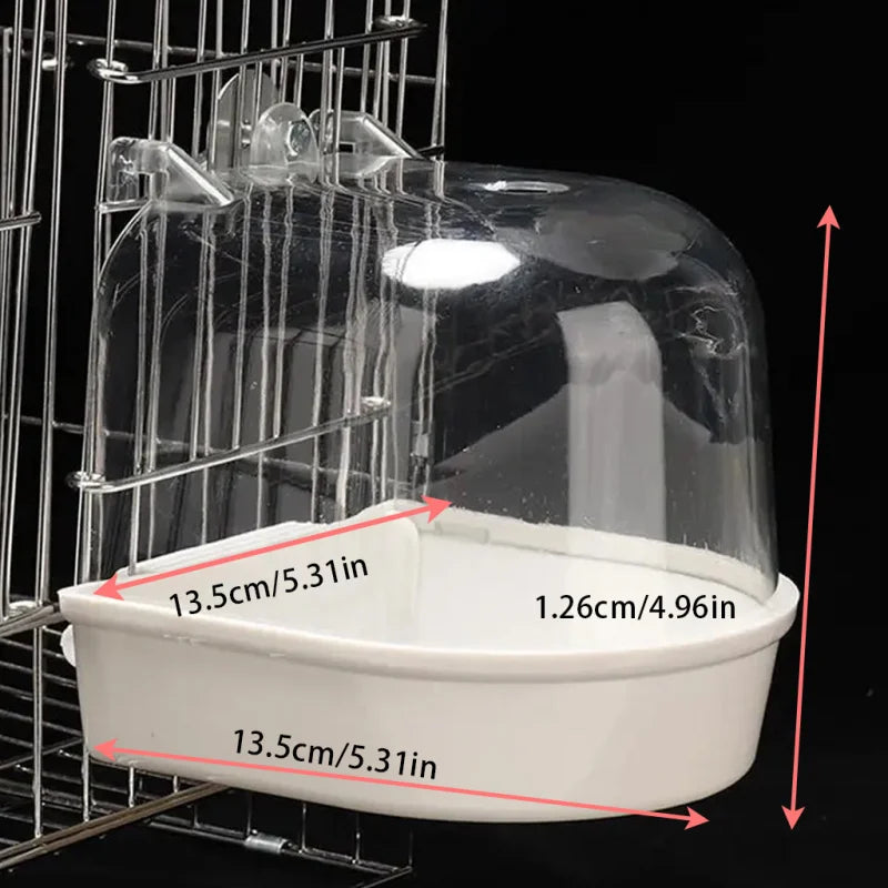 1PCS Hanging Bird Bath Cube Parrots Bathtub Shower Box Cage Accessory For Little Bird Canary Budgerigar Cockatiel Lovebird ﻿ Quake