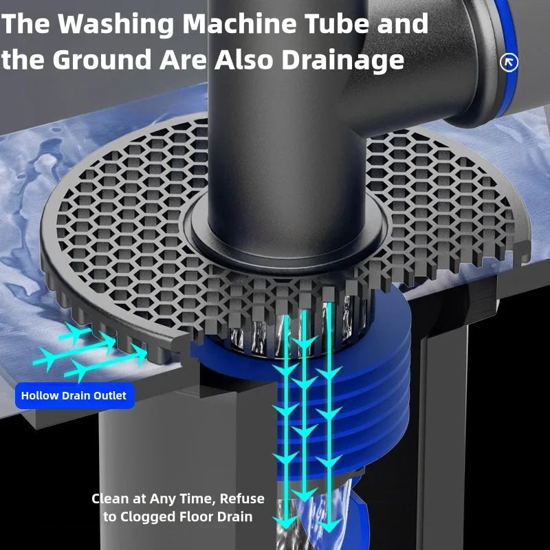Universal Washing Machine Floor Drain 2 in 1 Sewer Drain Connector Sink Sewer Washroom Accessories Hose Adapter Disposer Quake