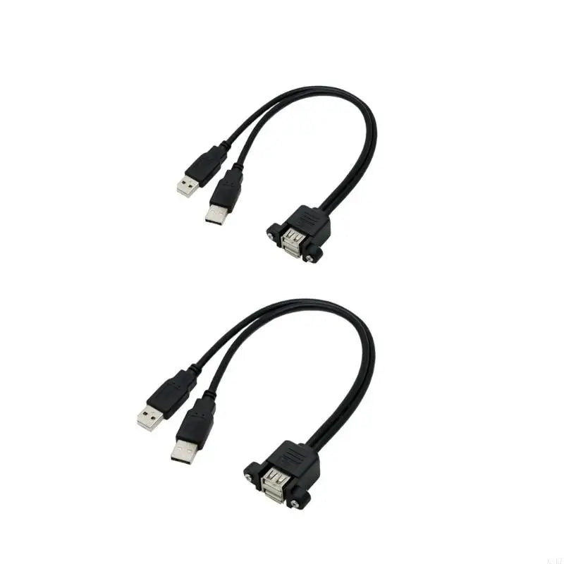 Double Female USB Extension Cable with Ears Screw Lock Panel Mount USB Cable for Cleaner Cable Routing, Desktop K1KF Quake
