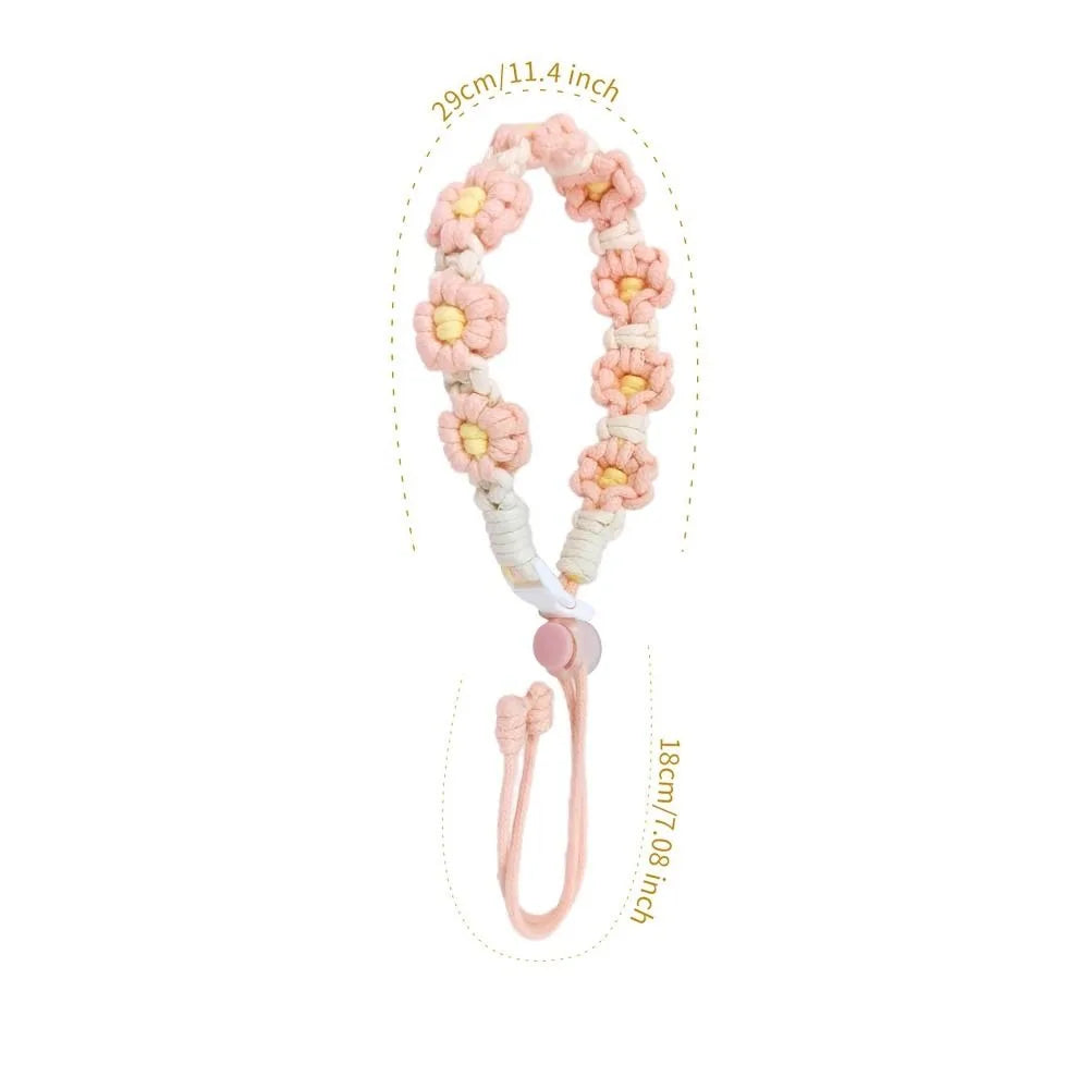 Portable Flower Water Bottle Handle Handmade Leakproof Packaging Strap Coffee Mug Accessory for Coffee Milk Tea Cup Quake light pink