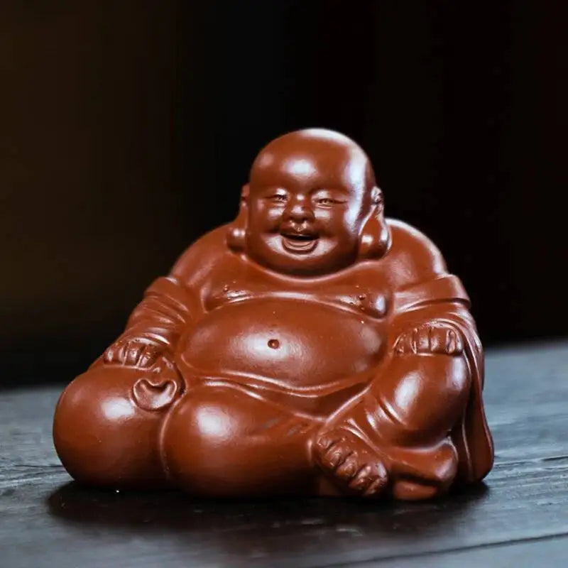 Zisha Tea Pet Buddha Figurine Maitreya Buddha Rulai Sculpture Tea Play Model Can Raise Tea Pet Quake Dahongpao Tea