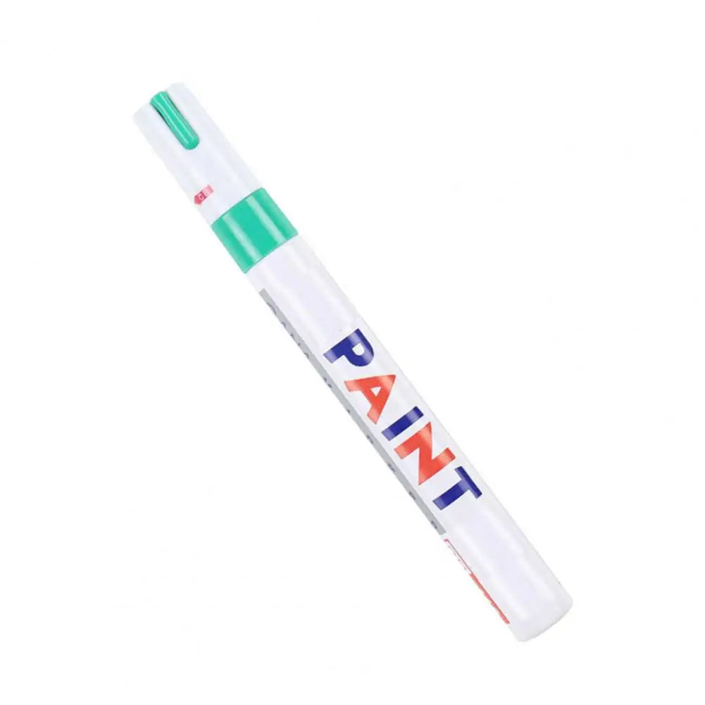 Car Paint Pen Waterproof Coverage Mark Pen Black White Red Blue Colors Touch Up Paint Car Wheel Tire Oily Painting Pen Quake green
