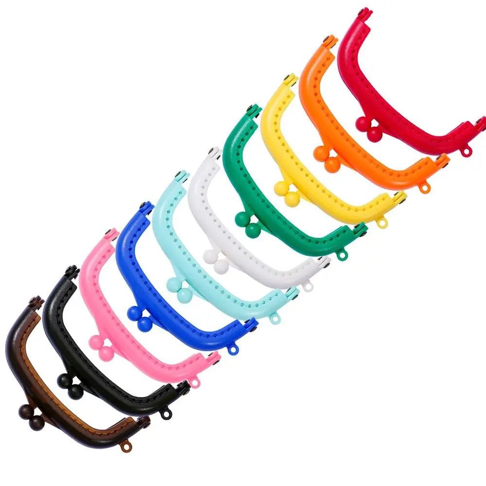 Mini Plastic Purse Frame Kiss Clasp Candy Color Bag Hardware Purse Clasp Frame Bag Kiss Clasp Lock Handle Bag Accessories Quake
