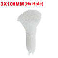 Creative Nylon Cable Ties with Screw Hole Mount Self Locking Loop Wrap Bundle Ties Strap DIY Office Cables Wire Fasten Organizer Quake B-White (No Hole) 100 PCS