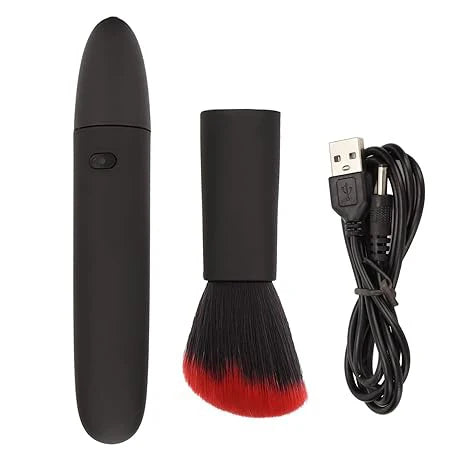Electric Makeup Brush 10 Gears Rechargeable Multifunctional Blush Brush Face Brush Comfortable Soft for Home Travel Makeup Quake Black