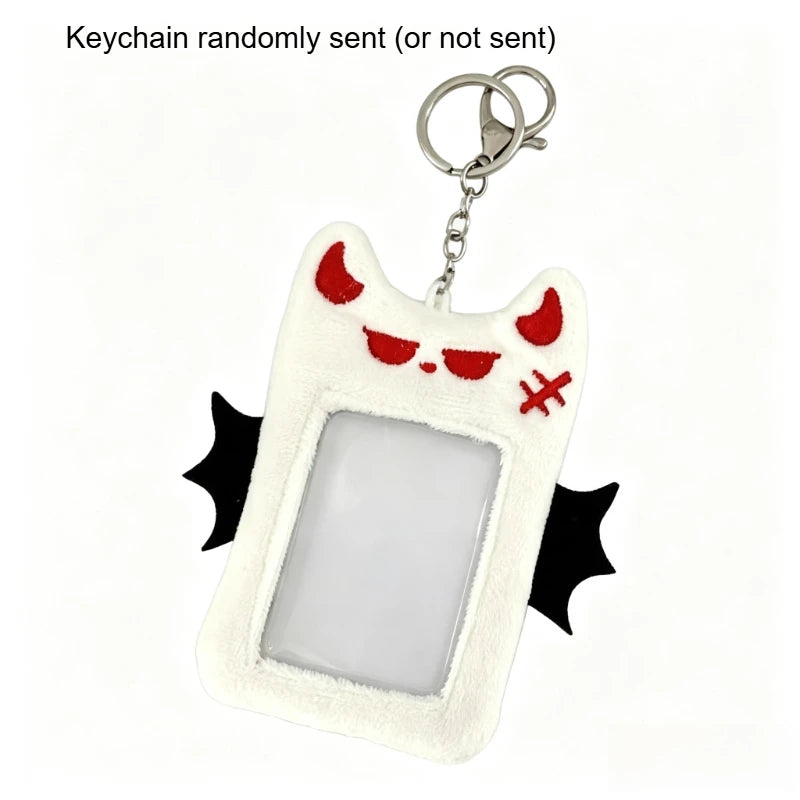 Girl Heart with Wings Devil Plush Card Set Student Love Bean Small Card Star Chasing Display Pendant Quake White