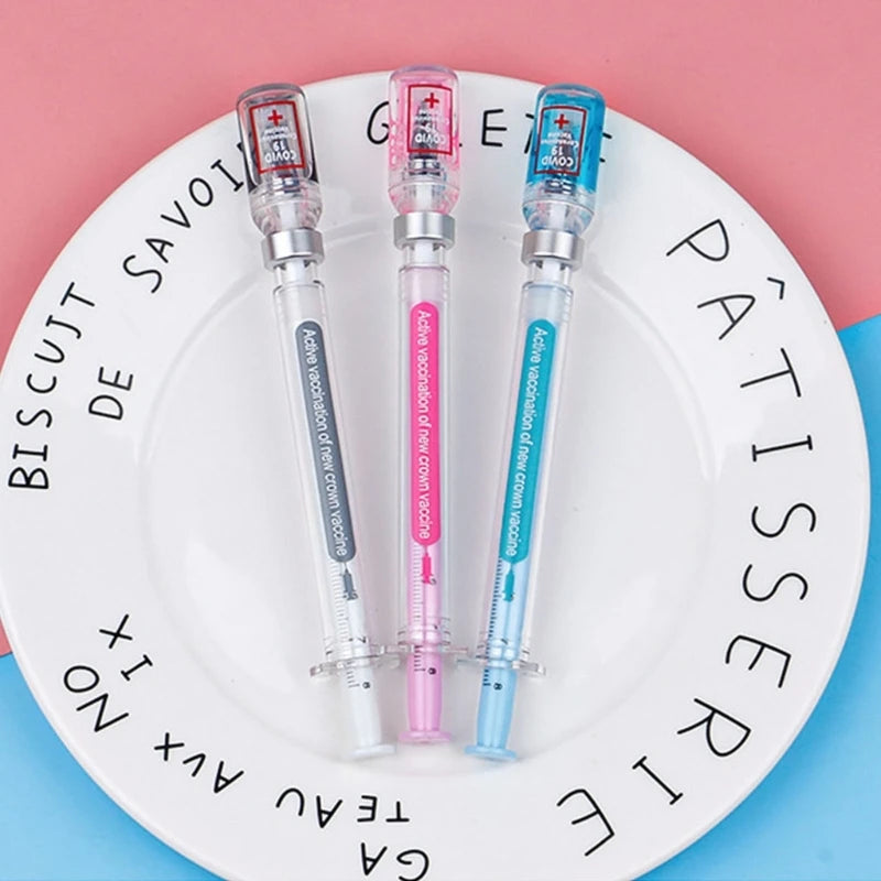 Syringe Ballpoint Pens Syringe Pen with Cap Novelty Pen for Student School Supplies K1KF Quake Default Title