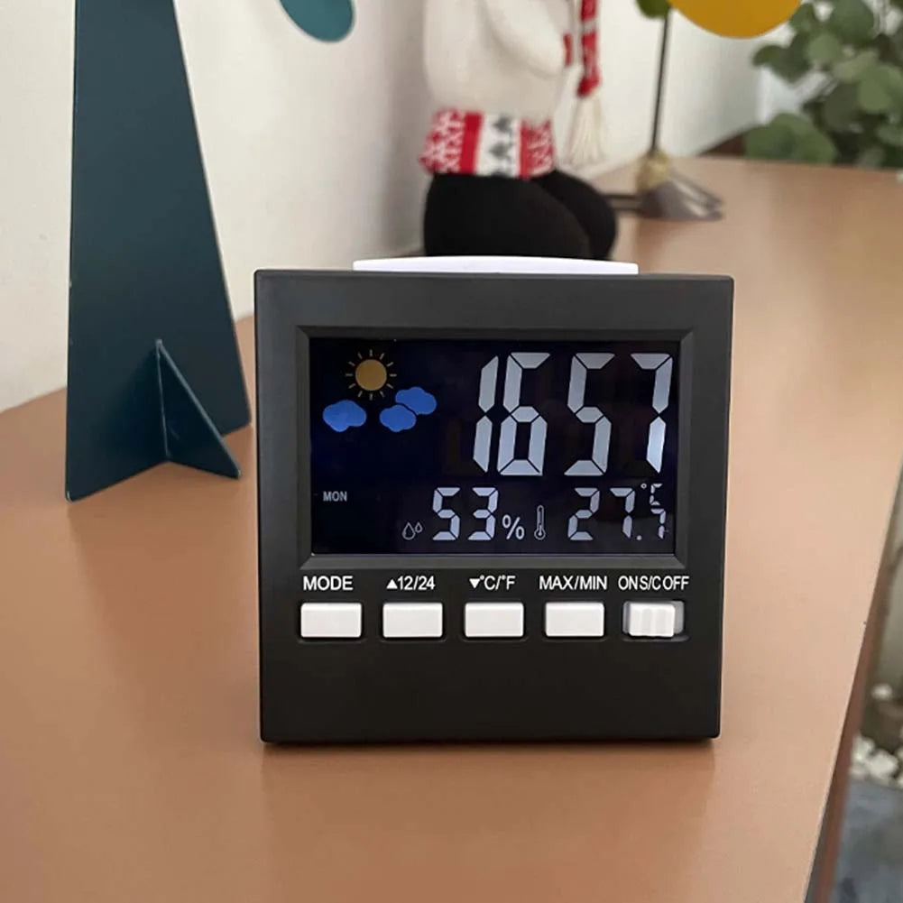 Electronic Alarm Clock with Backlit Thermometer and Hygrometer Voice Controlled Accurate Time and Temperature Reading Quake