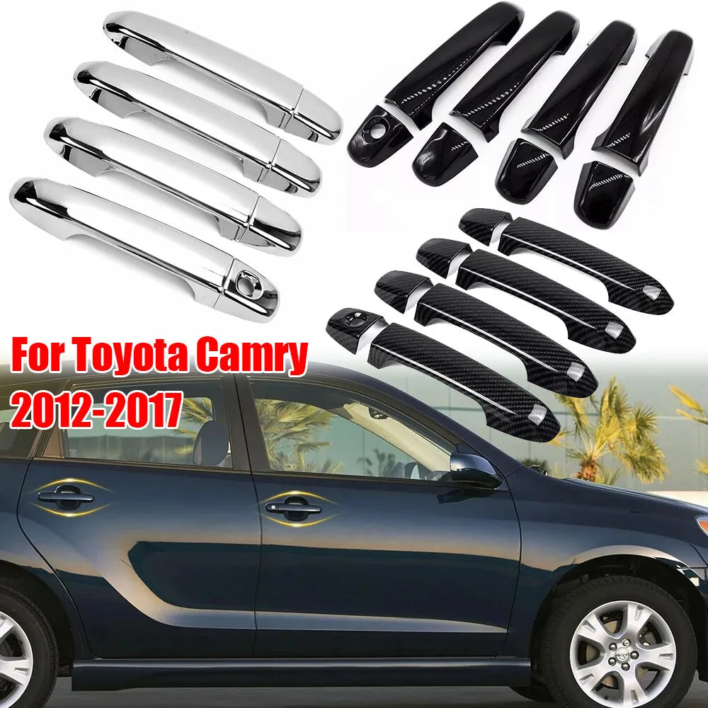 For Toyota Camry 2012-2017 Car Carbon Fiber Style Black Exterior Door Handle Moulding Cover Trim Accessories Vehicle Decoration Quake