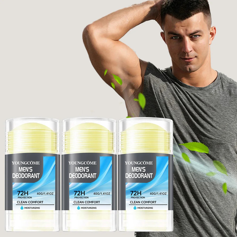 Men's 72H Deodorant Stick Anti Sweating Keep Drying Lasting Fragrance Remove Armpit Odor Underarm Refresh Sticks Fade Body Odor Quake