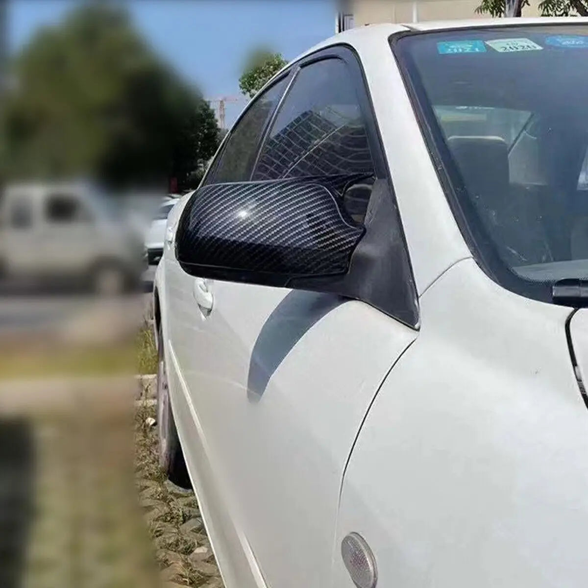 For Mazda 2 3 6 2003 2004 2005 2006 2007 2008 Rearview Side Mirror Cover Wing Cap Exterior Door Rear View Case Trim Carbon Fiber Quake