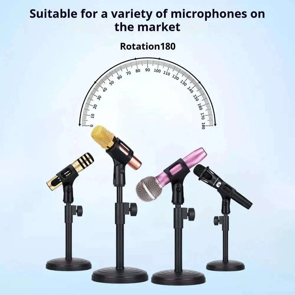 Microphone Stand Desktop Adjustable Lifting and Weighting Disc Base Shockproof for Network Live Broadcast Mic Stand Accessories Quake