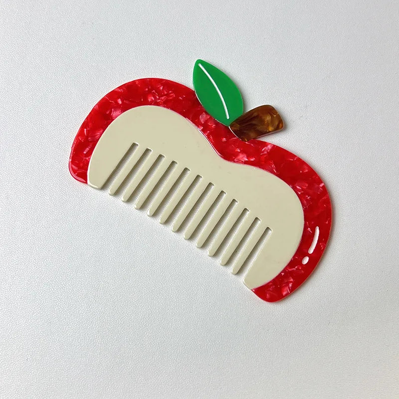 Acetic Acid Wide Tooth Comb Cute Cartoon Animal Detangling Hair Brush Dog Swan Pattern Small Pocket Comb Salon Hair Accessories Quake 23 9.9cmx6.2cm