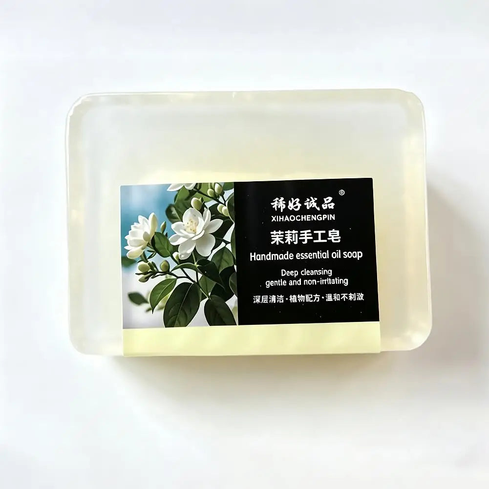 2PCS Jasmine Handmade Soap, Rich in Jasmine Extract, Softens Rough Skin, Replenishes Moisture and Cleanses Quake