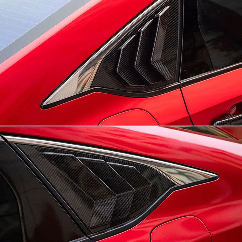 For Honda Accord 10th Gen 2018-2021 Car Rear Louver Window Side Shutter Cover Trim Sticker Vent Scoop ABS Carbon Fiber Black Quake