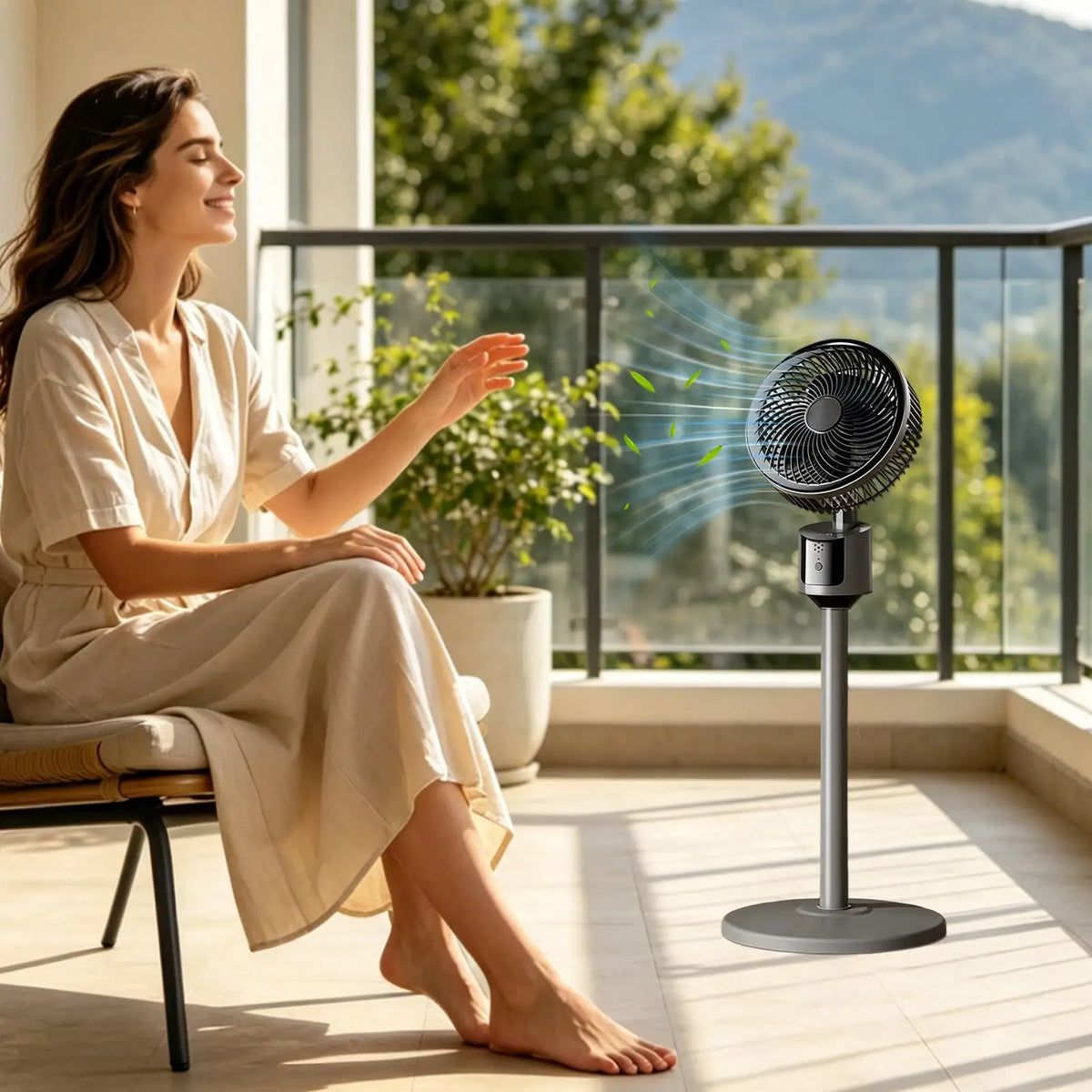 Floor Fans for Home 3 Speed Quiet Large Air Circulation Standing Cooling Fan Room Standing Powerful for Bedroom Study Office Quake