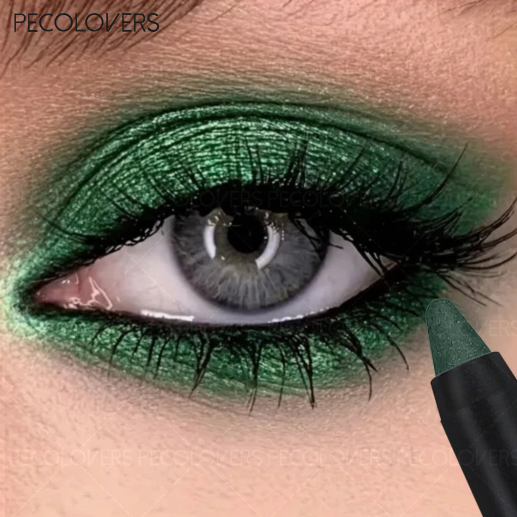 12 Pcs Double-head Highlighter Eyeshadow Stick, With Soft Brush, Brown Forest Green Midnight Blue, Colored High Pigmented Quake