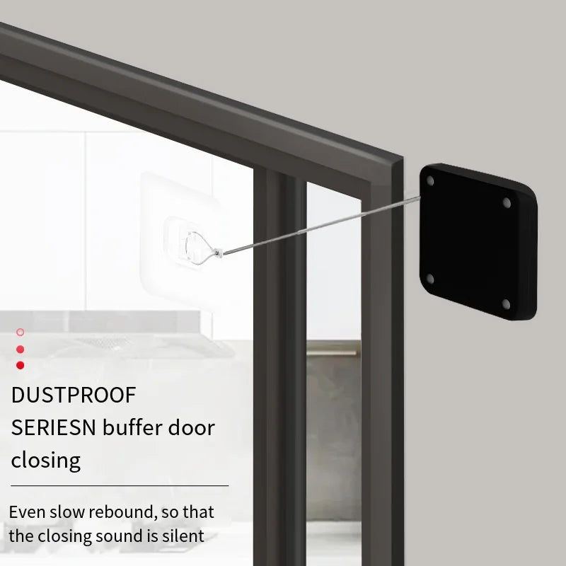 No Punching Automatic Door Closer Pull Cord Door Closers Adjustable Surface Door Stop Bracket Type Automatic Door Closer Quake