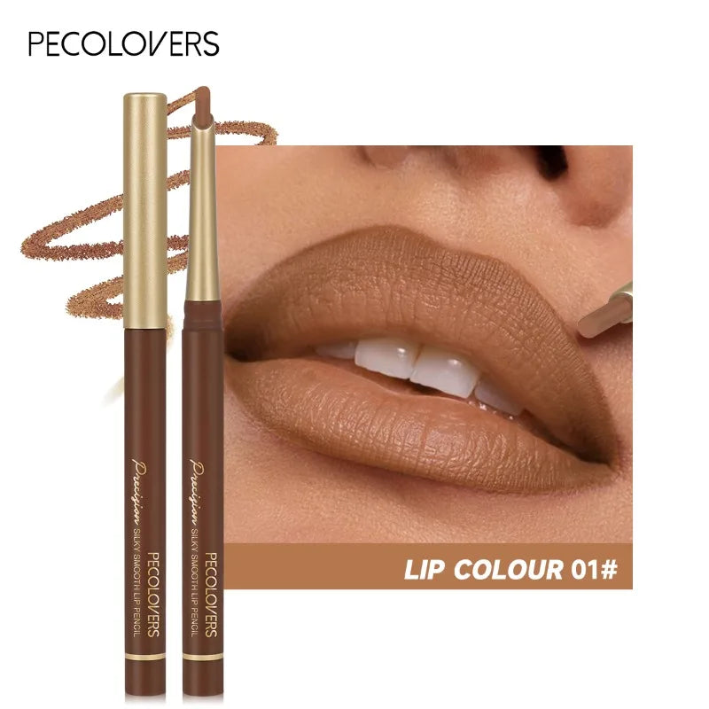 Inclined Tube Brown Tube Lip Liner, Multi-color Lipstick Pen, Depicting Lip Contours, Charming Lips, Lip Cosmetics Quake 01