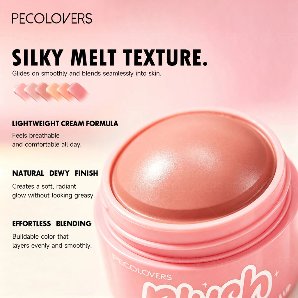 1PC Round Jar of Clear Powder Blusher, Brighten The Face, Waterproof and Durable, Multi Color Powder Blusher Choice Quake