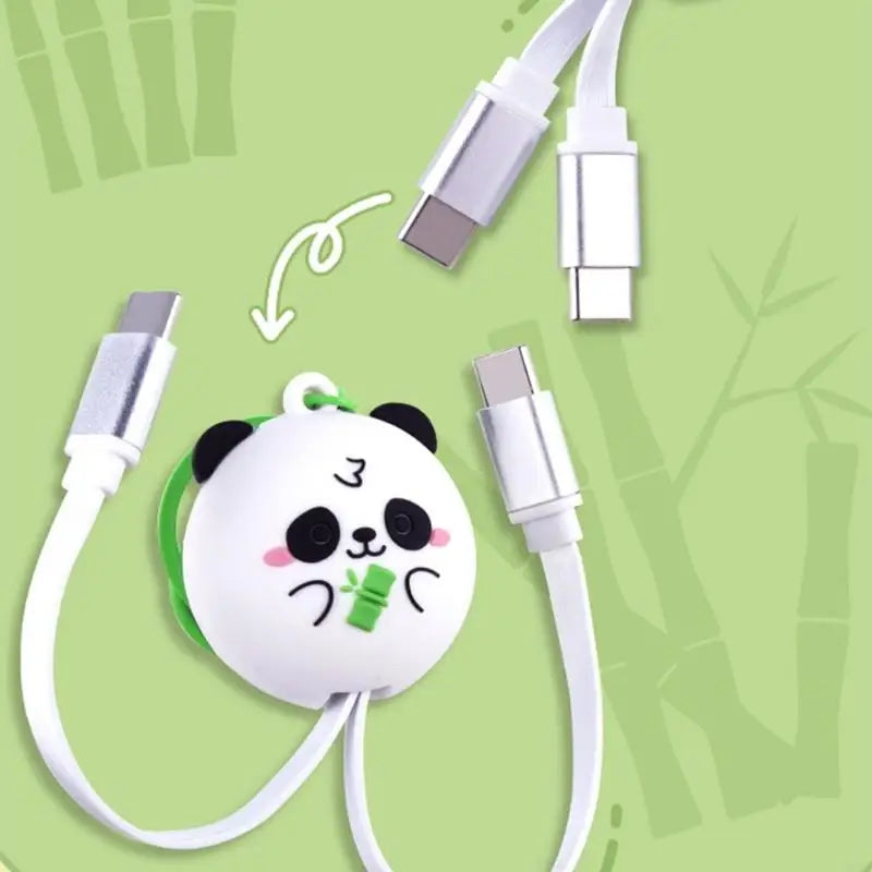 Pull Out USB C to USB C Cord with Clip Tab, 60W Line, Cartoon Cover for Travel, Desk, Office, and Bag Use K1KF Quake