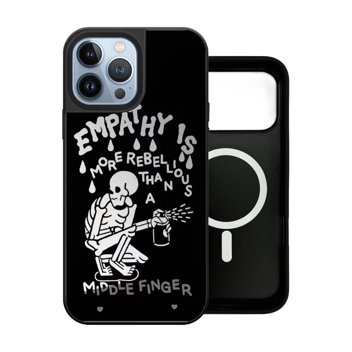 Stay Cold Skeleton Pattern Mirror Surface Magnetic Phone Case Cover for IPhone 13 14 15 16 17 18 Pro Max Case Quake mirror (MagSafe) iPhone17 Pro