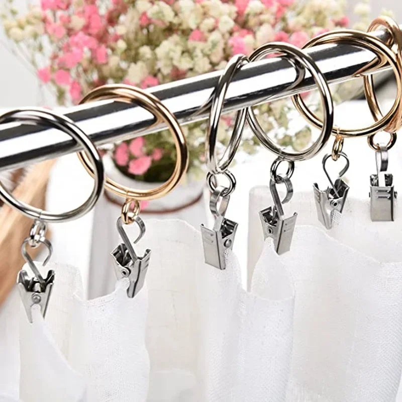 vvocci Durable Clips with Hook Sturdy and Stainless Steel 20pcs Curtain Window Curtain Hook Clips Home Curtain Decor Accessories Quake