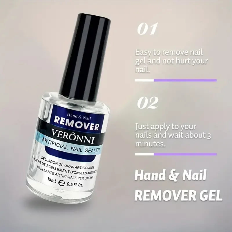 15ML Nail Gel Polish Fast Remover Gel Polish Soak Off UV LED Cleaner Function Gel Remove Manicure For Home Use or Nail Salons Quake