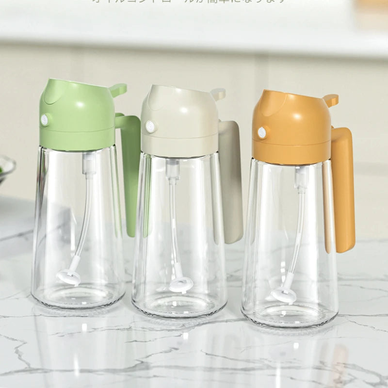 470ml Glass Spray Oil Sprayer Bottle Spray Oil Dispenser Oil Jar Cruet BBQ Kitchen Baking Roasting Picnic Kitchen Tool Quake