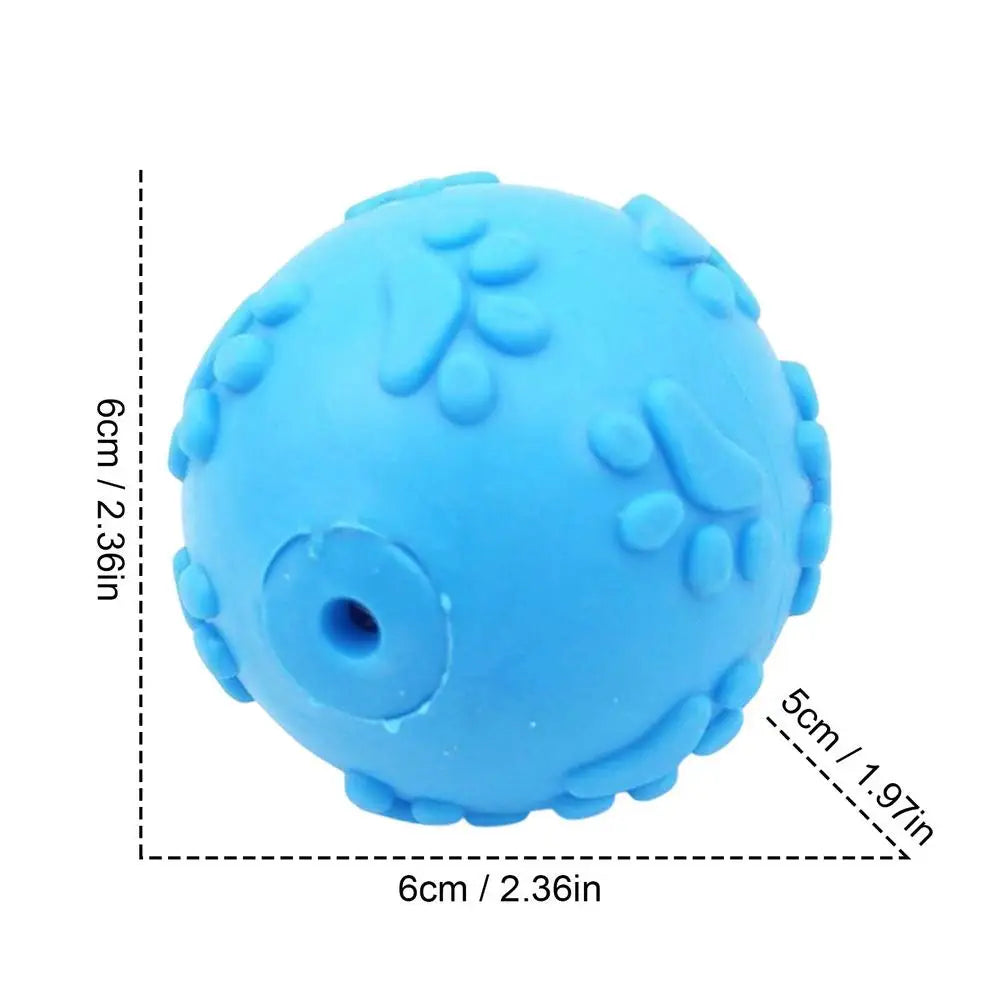 Puppy Chew Ball Squeaky Bouncy Pet Teething Toy for Home Garden Park Living Room Bedroom Garage Farmhouse Poolside Quake Blue