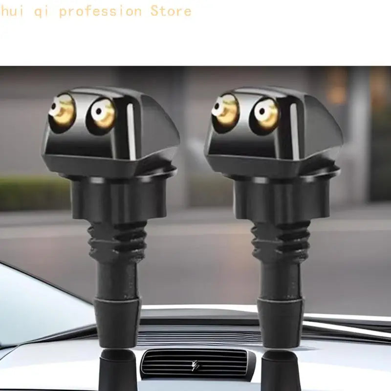 Car Windshield Washer Nozzle for Washer System Maintenance, Two-Outlet Adjustable Washer Nozzles with Hose Fittings and Install Quake