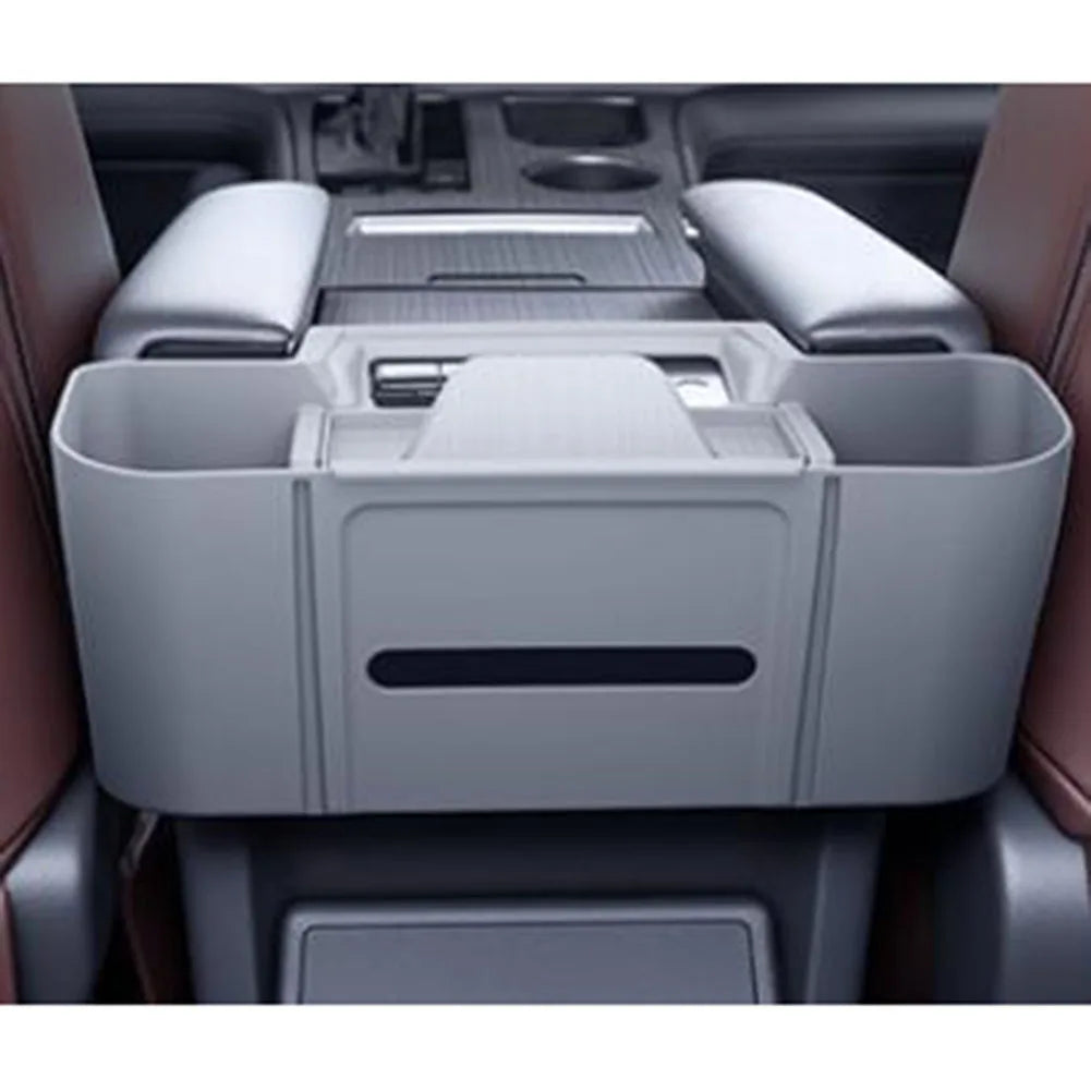 Center Console Rear Armrest Organizer for Toyota For Sienna Years 2021 2022 2023 2024 2025 2026 Gray Plastic Fit Quake