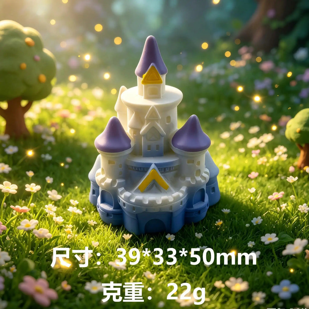 2Pcs Kawaii Dream Castle Miniature Figurines Resin DIY Crafts Statue Fairy Garden Accessories Desktop Ornaments For Home Decor Quake dream